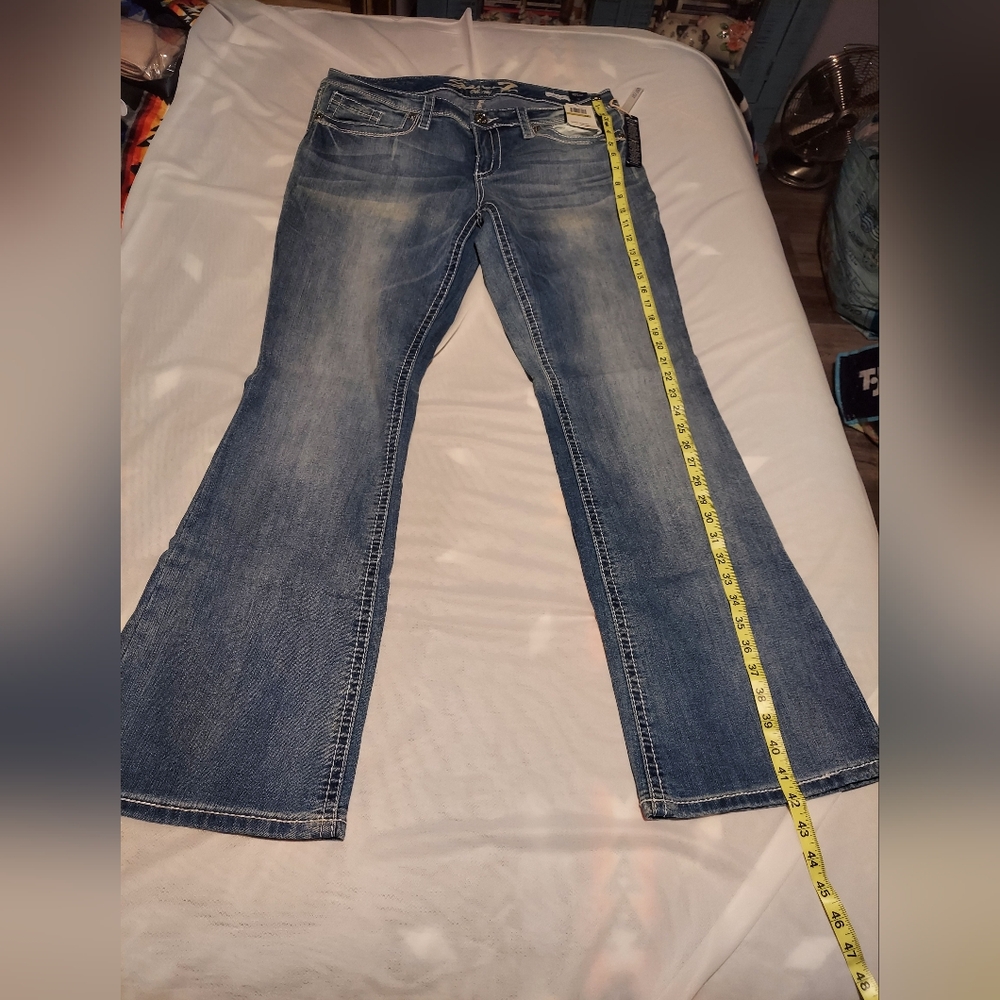 Seven 7 Classic Blue Women's Jeans Boy Cut 14 NWT